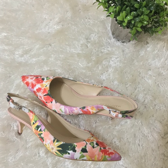 floral kitten heels